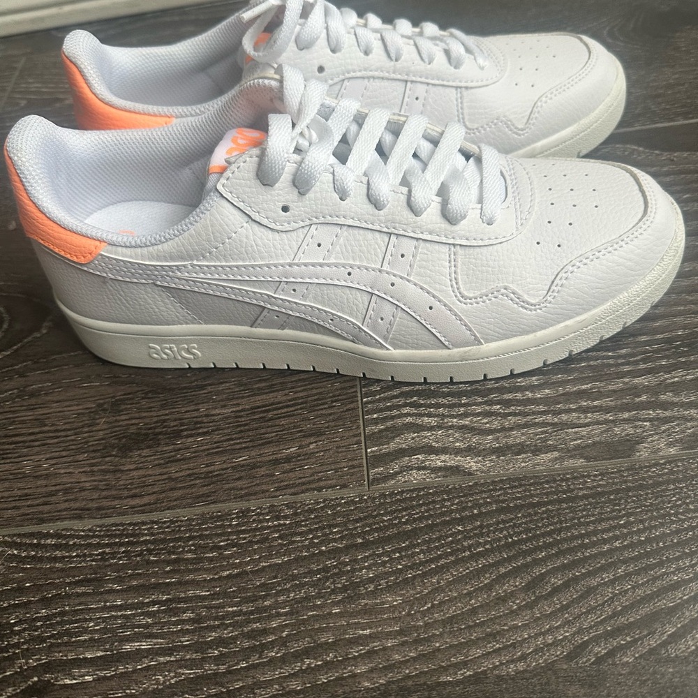ASICS White and Orange Athletic Shoes